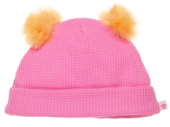 Pink Waffle Knit Beanie